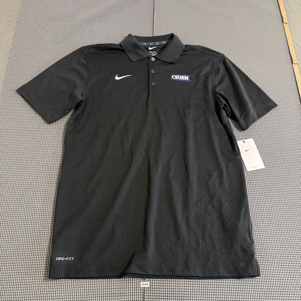 Nike Dri-FIT Varsity Polo Black CSUSM Logo M51300 Medium